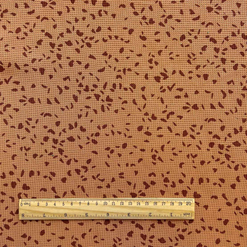 Honeycomb Knit GRANITO Brown Sugar / Red Tile
